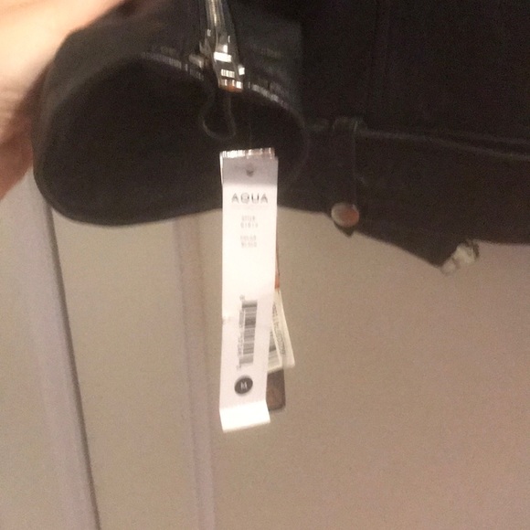 Aqua Leather Jacket w. Zip Off Sleeves - Picture 6 of 6